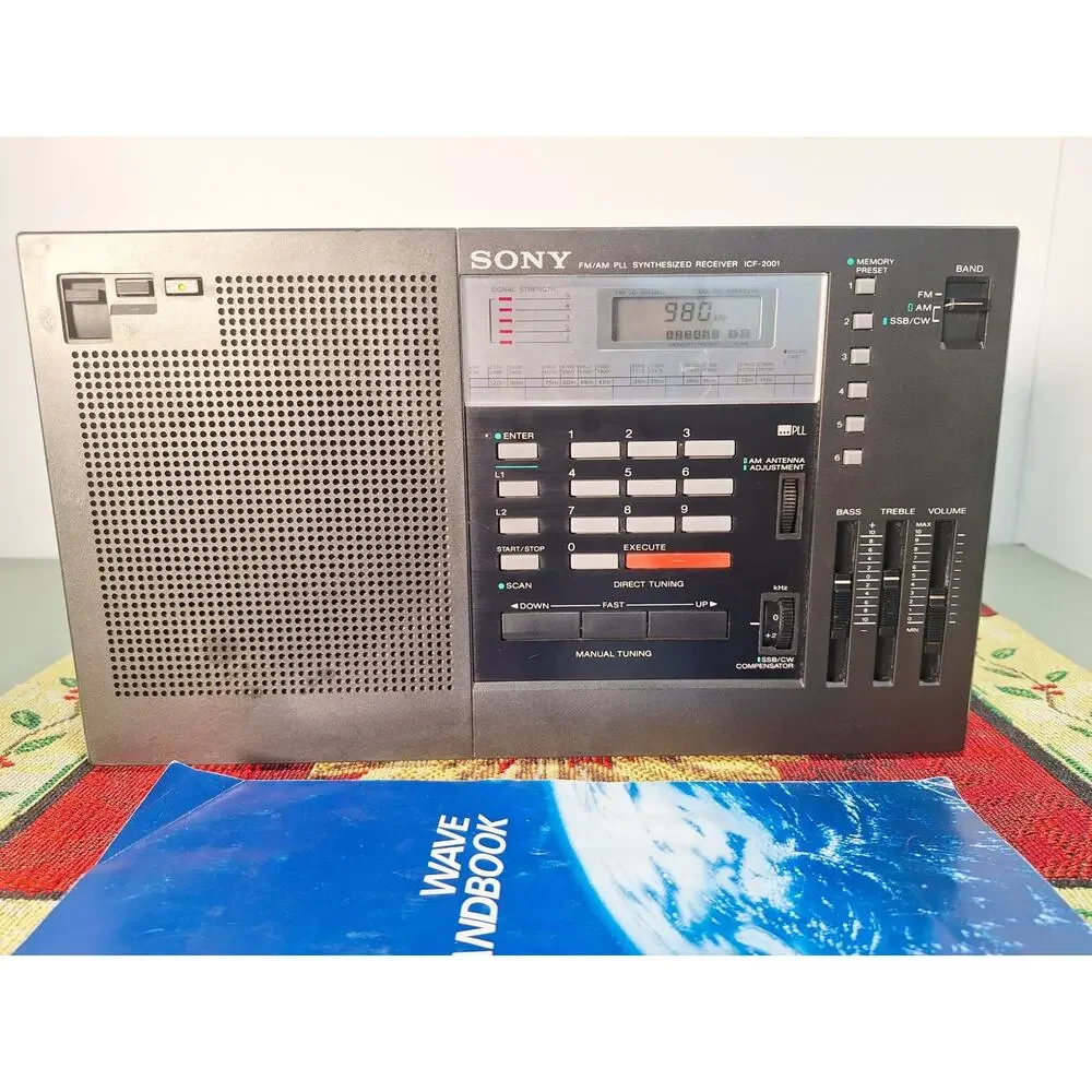 Sony ICF-2001 PLL Synthesized World Band Receiver Radio w/ Wave Handbook